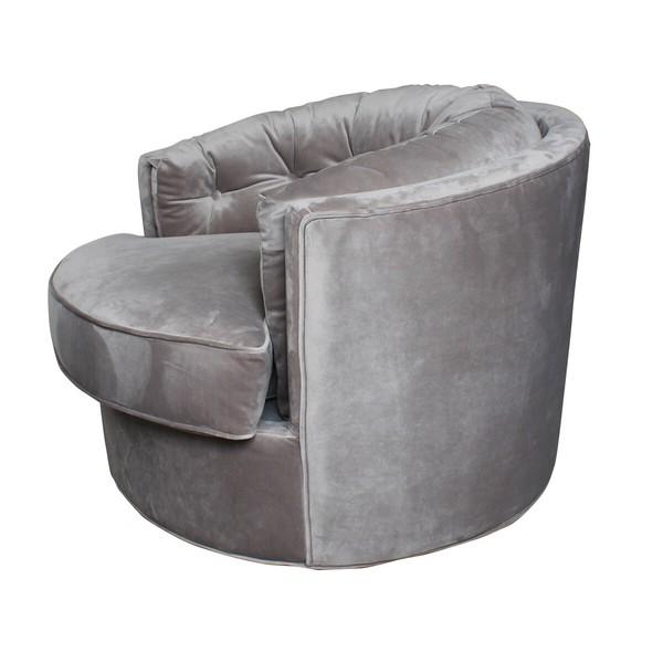 回転式 一人掛けソファ グレー ラグジュアリー 円形 EH-189-1 1人掛