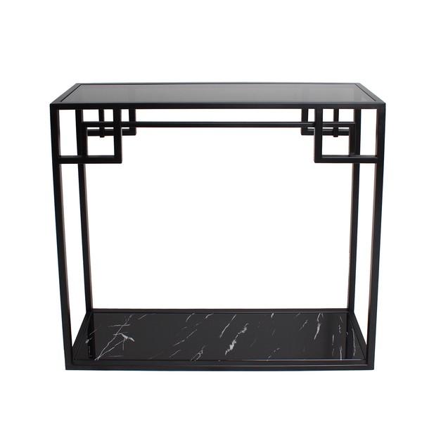 コンソールテーブル ブラック 収納 オープンラック アイアン 大理石 EH-154 アンティーク おしゃれ 高級感 飾り棚 リビング 玄関 |  | 02