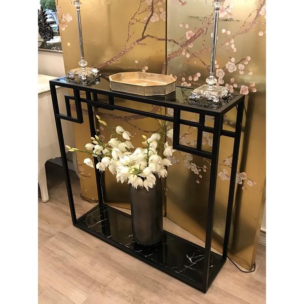 コンソールテーブル ブラック 収納 オープンラック アイアン 大理石 EH-154 アンティーク おしゃれ 高級感 飾り棚 リビング 玄関 |  | 08