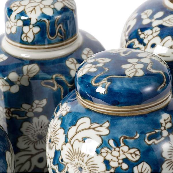 シノワズリな蓋付き壺 花瓶 4点セット AN-2272 花瓶 おしゃれ かわいい 可愛い 陶器 玄関 リビング アンティーク 花器 |  | 04