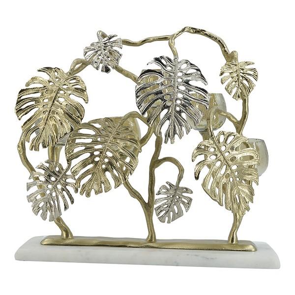 キャンドルホルダー モンステラ AN-48458 おしゃれ 高級感 アンティーク エレガント ロウソク立て |  | 04