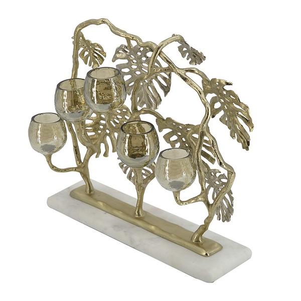 キャンドルホルダー モンステラ AN-48458 おしゃれ 高級感 アンティーク エレガント ロウソク立て |  | 05