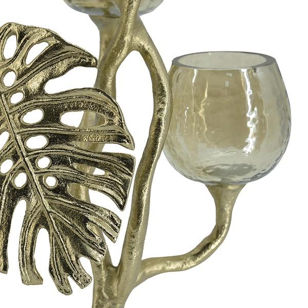 キャンドルホルダー モンステラ AN-48458 おしゃれ 高級感 アンティーク エレガント ロウソク立て |  | 08