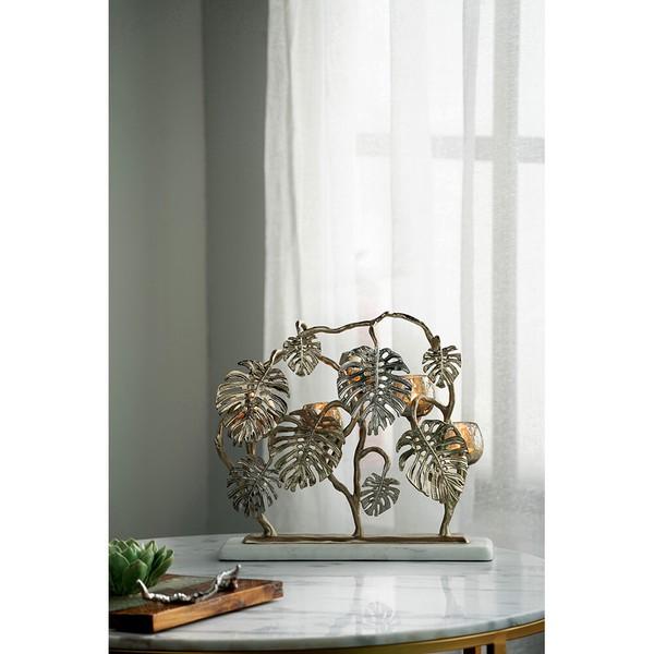 キャンドルホルダー モンステラ AN-48458 おしゃれ 高級感 アンティーク エレガント ロウソク立て |  | 09