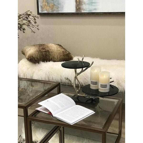 ガラストレー 2段 AN-48457 お盆 トレー 小物入れ 小物収納 おしゃれ アンティーク 高級感 |  | 04