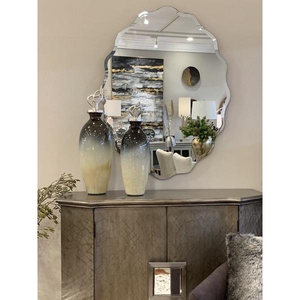 壁掛け ミラー 76×100cm ウォールミラー オーバル 海外家具 リビング CZ-400 掛鏡 掛け かがみ おしゃれ エレガント 高級感 アンティーク |  | 05