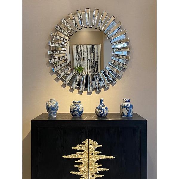 壁掛け ミラー 直径80cm ウォールミラー ラウンドミラー 海外家具 リビング CZ-800 掛鏡 掛け かがみ おしゃれ エレガント 高級感 アンティーク |  | 06