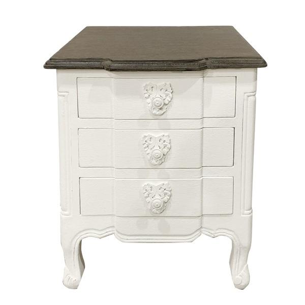 シャビーシック サイドチェスト アンティークホワイト/ブラウングレー SH-338-FB おしゃれ エレガント 猫足 姫系 衣類収納 箪笥 高級感 | 
