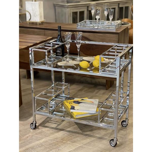 バーワゴン キッチンワゴン 配膳車 カート キャスター付き 作業台 おしゃれ 高級感 エレガント アンティーク |  | 05