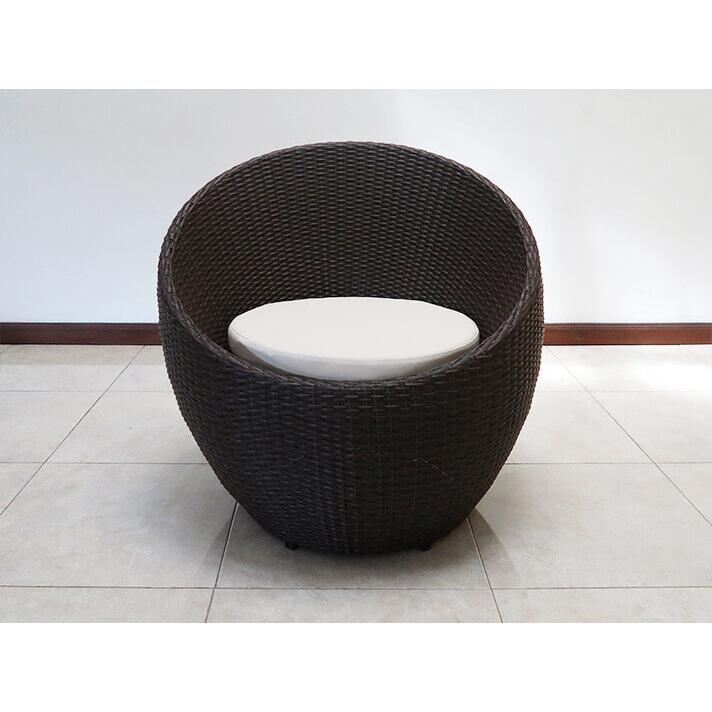 ラウンドソファ アウトドア家具 ガーデン家具 シンセティックラタン 1P クッション付き 軽量 |  | 04