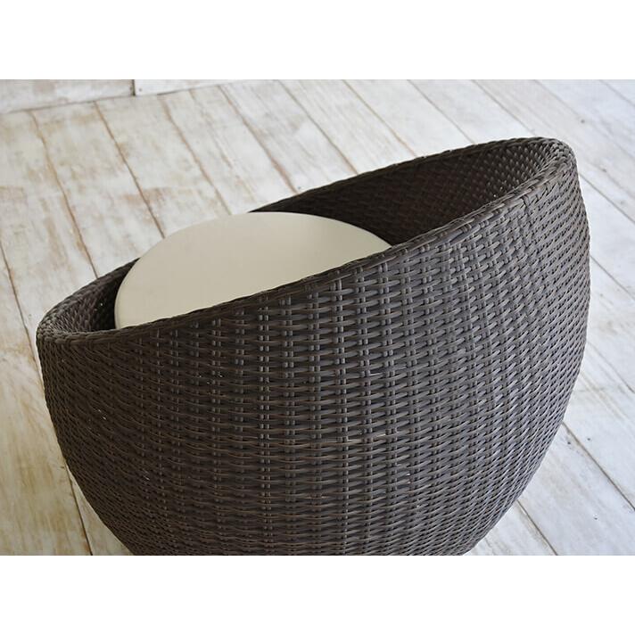 ラウンドソファ アウトドア家具 ガーデン家具 シンセティックラタン 1P クッション付き 軽量 |  | 06