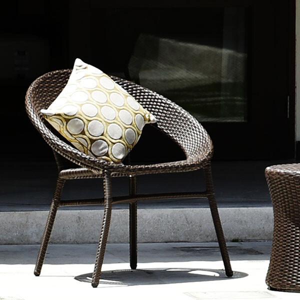 スタッキングチェア アウトドア家具 ガーデン家具 ラウンド シンセティックラタン 1P 軽量 | 