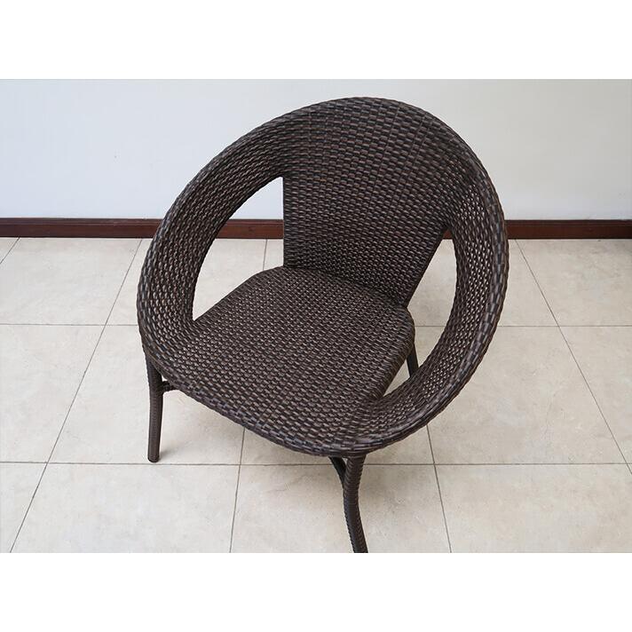 スタッキングチェア アウトドア家具 ガーデン家具 ラウンド シンセティックラタン 1P 軽量 |  | 06