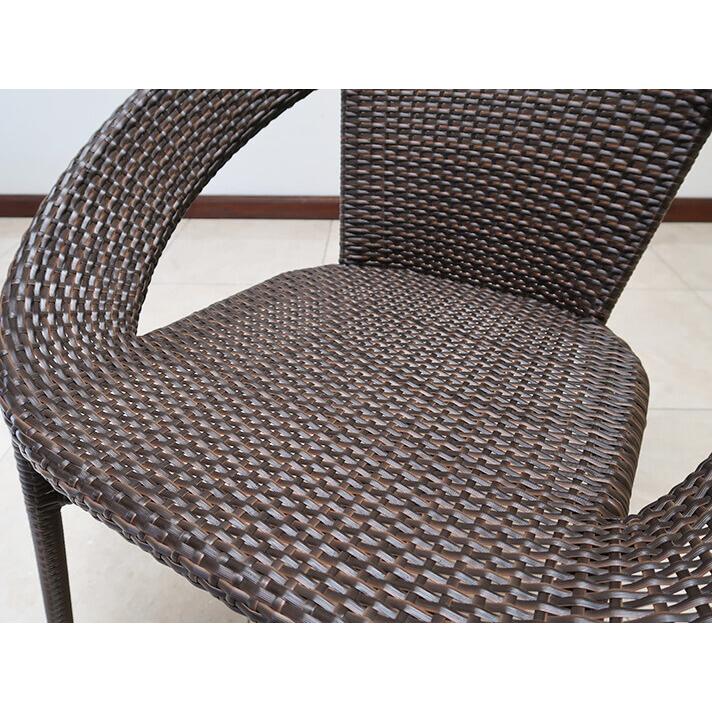 スタッキングチェア アウトドア家具 ガーデン家具 ラウンド シンセティックラタン 1P 軽量 |  | 07