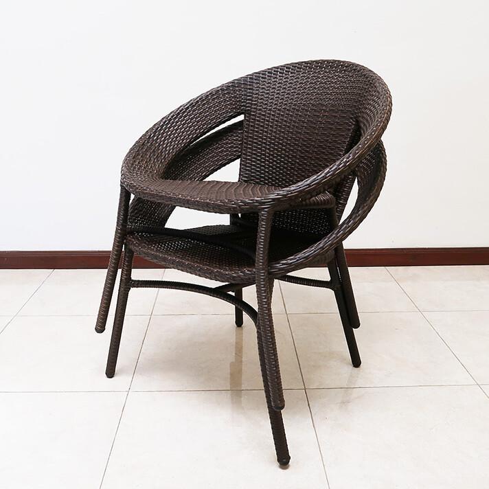 スタッキングチェア アウトドア家具 ガーデン家具 ラウンド シンセティックラタン 1P 軽量 |  | 08