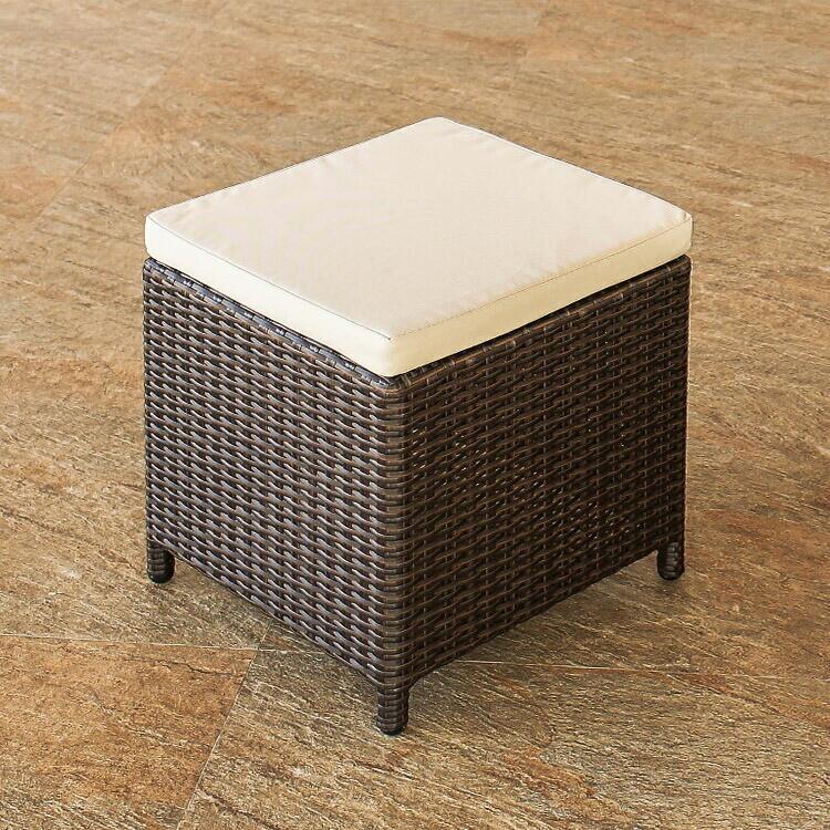 スツール アウトドア家具 ガーデン家具 シンセティックラタン クッション付き 軽量 | 