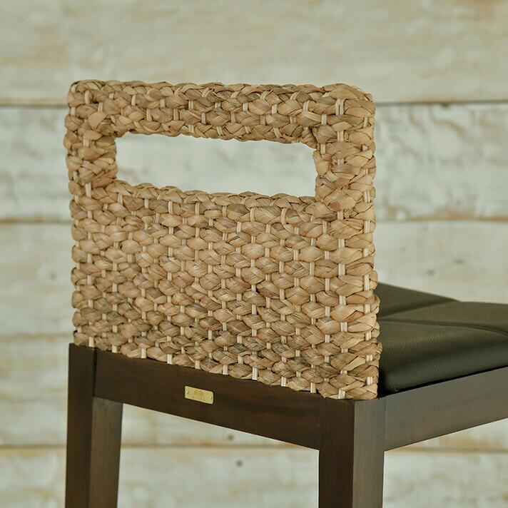 カウンターチェア ウォーターヒヤシンス アジアン家具 マホガニー材 イミテーションレザー AAA1692286240(16037円)