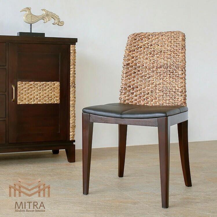 ウォーターヒヤシンス ダイニングチェア アジアン家具 ラウンドエッジ マホガニー材 | 