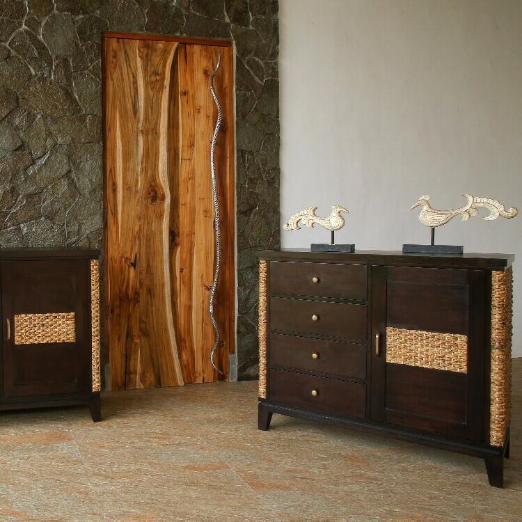 ウォーターヒヤシンス キャビネット 4段引き出し アジアン家具 ルンバ対応 |  | 01