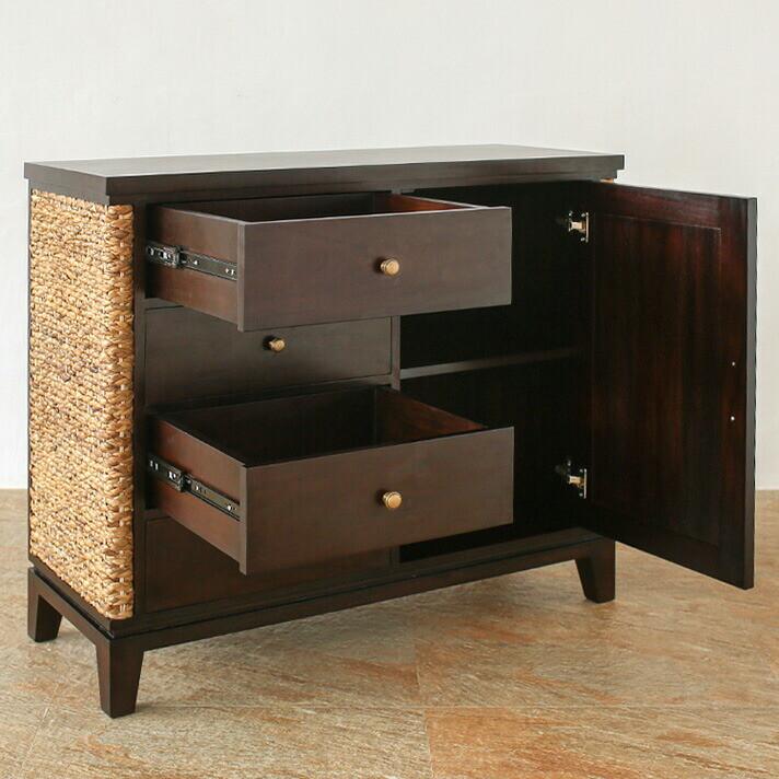 ウォーターヒヤシンス キャビネット 4段引き出し アジアン家具 ルンバ対応 |  | 03