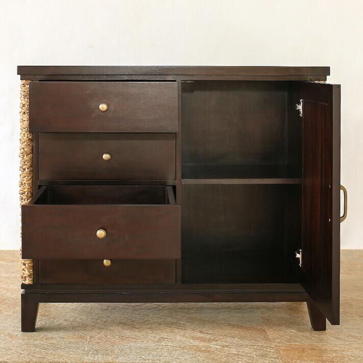 ウォーターヒヤシンス キャビネット 4段引き出し アジアン家具 ルンバ対応 |  | 04