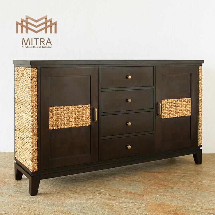 ウォーターヒヤシンス キャビネット 大容量 アジアン家具 ルンバ対応 | 