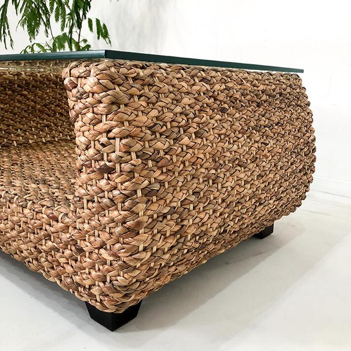 ウォーターヒヤシンス ローテーブル ガラス天板 90×60cm 高級木材マホガニー アジアン家具 |  | 03