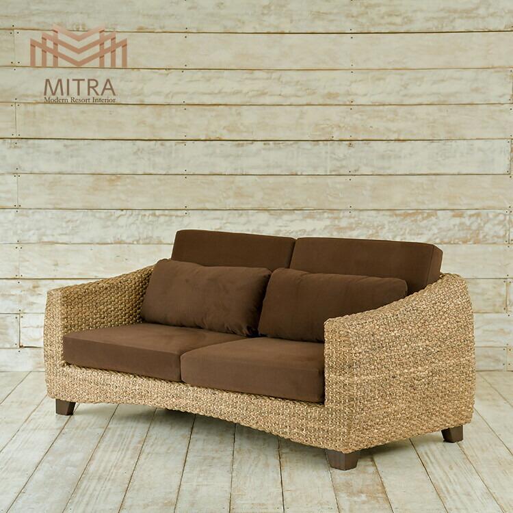 ウォーターヒヤシンス 3人掛けソファ アジアン家具 高級木材マホガニー | 