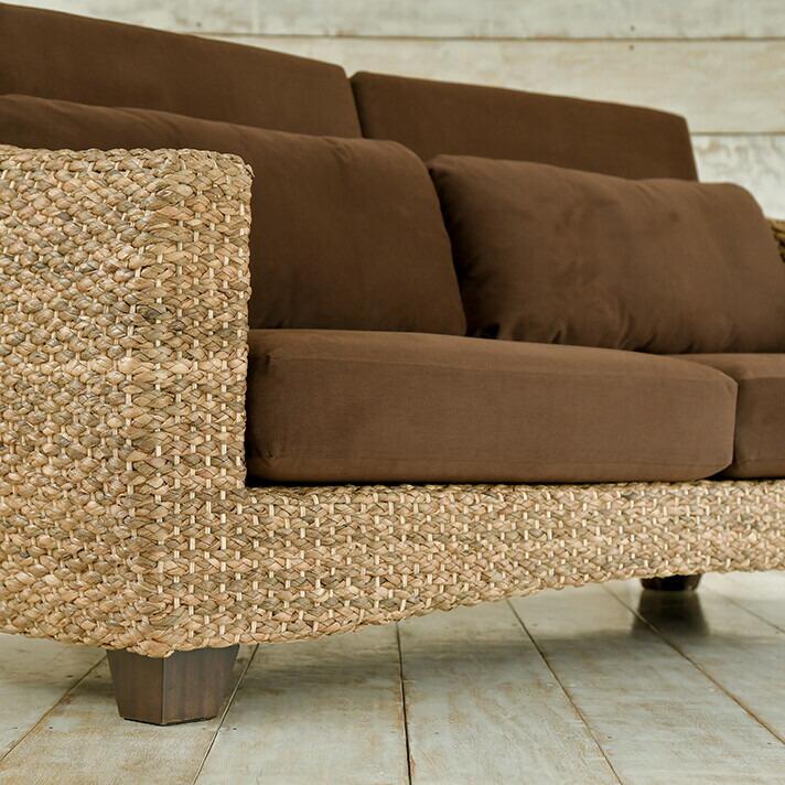 ウォーターヒヤシンス 3人掛けソファ アジアン家具 高級木材マホガニー |  | 04