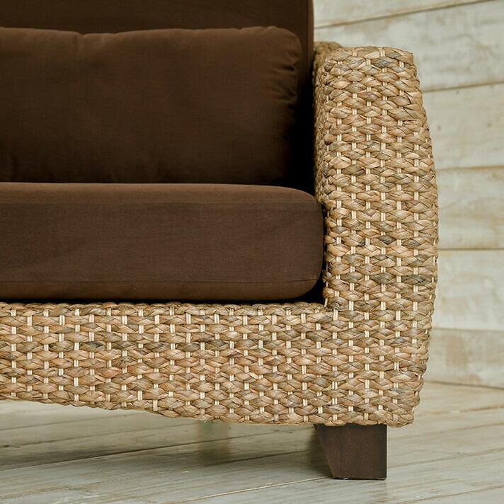 ウォーターヒヤシンス 3人掛けソファ アジアン家具 高級木材マホガニー |  | 05