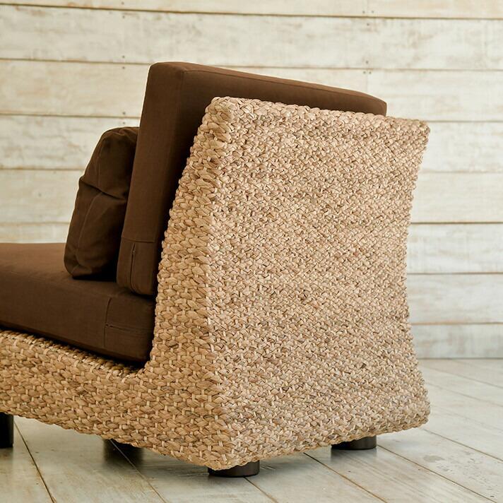 ウォーターヒヤシンス 1人掛けソファ ノーアーム マホガニー脚 アジアン家具 |  | 04