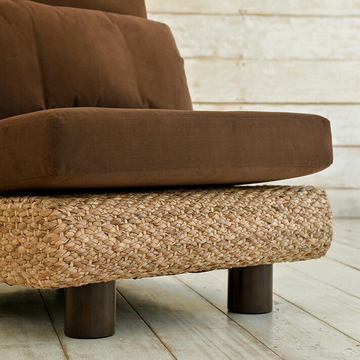 ウォーターヒヤシンス 1人掛けソファ ノーアーム マホガニー脚 アジアン家具 |  | 05