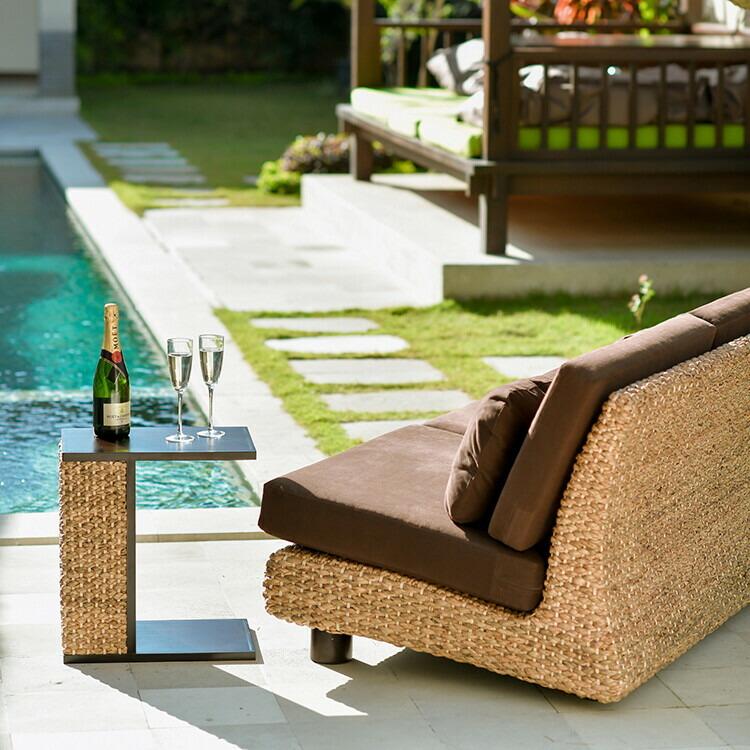 ウォーターヒヤシンス 3人掛けソファ ノーアーム マホガニー脚 アジアン家具 |  | 01