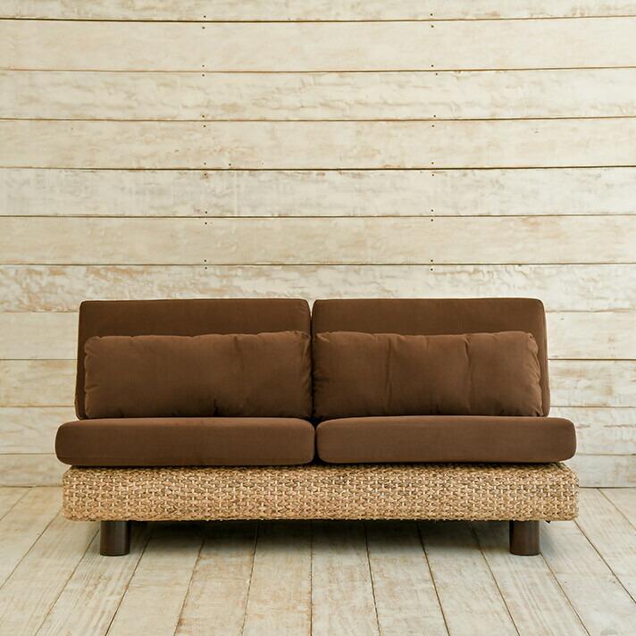 ウォーターヒヤシンス 3人掛けソファ ノーアーム マホガニー脚 アジアン家具 |  | 03