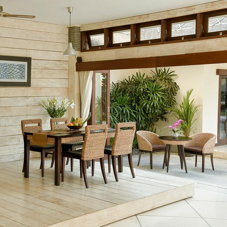 ウォーターヒヤシンス ダイニングテーブル アジアン家具 マホガニー材 |  | 07