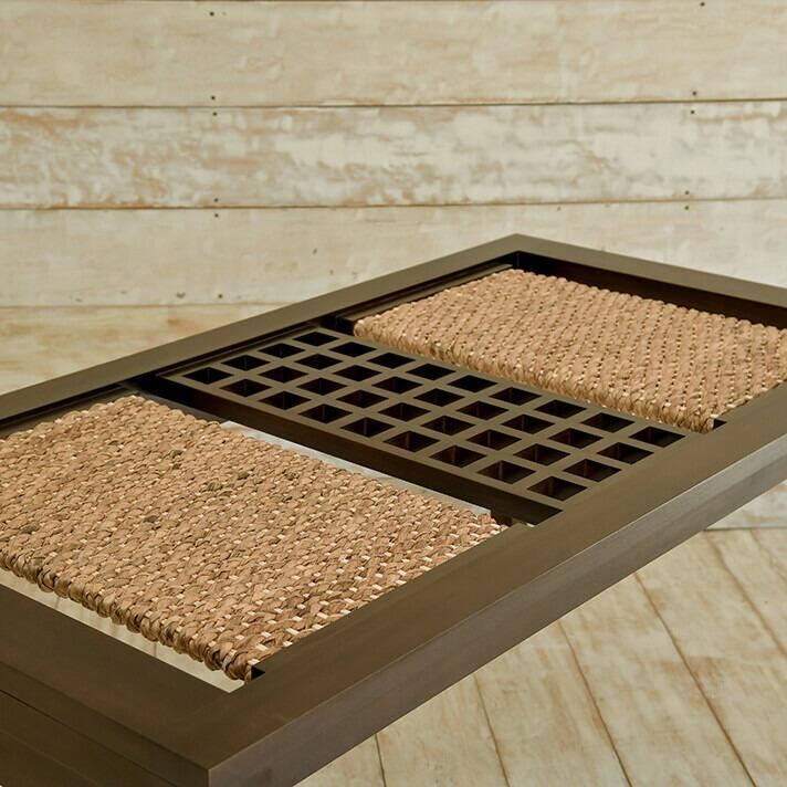 ウォーターヒヤシンス ダイニングテーブル アジアン家具 ガラス天板 |  | 03