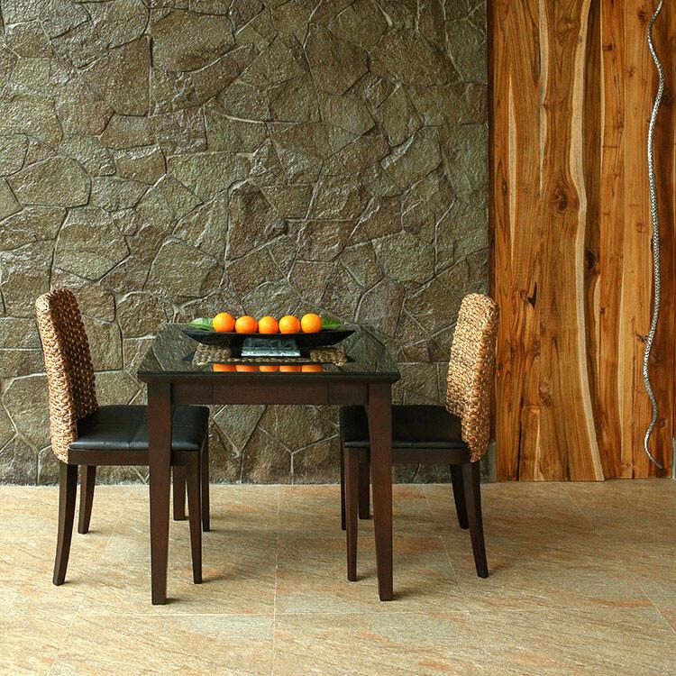 ウォーターヒヤシンス ダイニングテーブル アジアン家具 ガラス天板 幅80cm 彫刻レリーフ |  | 01