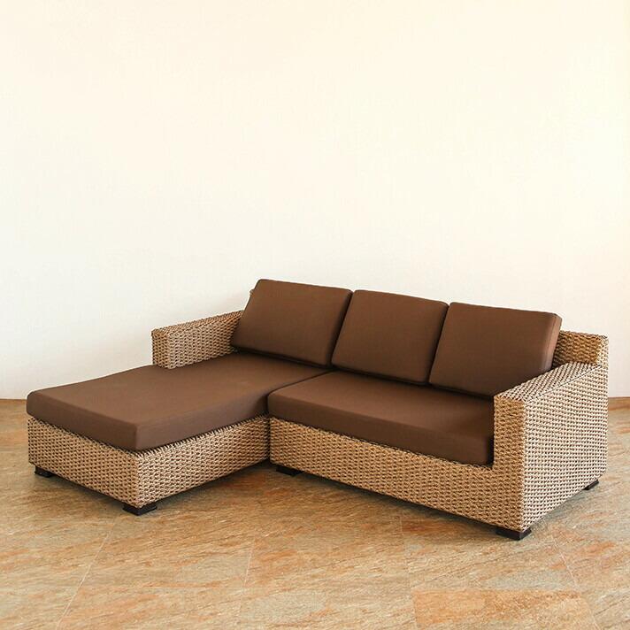 ソファセット L字 シンセティックヒヤシンス アウトドア家具 ガーデン家具 アジアン |  | 01