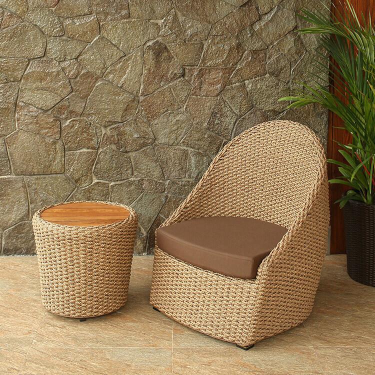 ハイバック1人掛けソファ シンセティックヒヤシンス アウトドア家具 ガーデン家具 アジアン | 