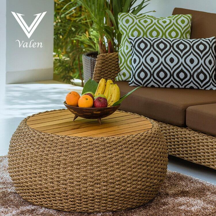 ラウンドローテーブル シンセティックヒヤシンス アウトドア家具 ガーデン家具 アジアン | 