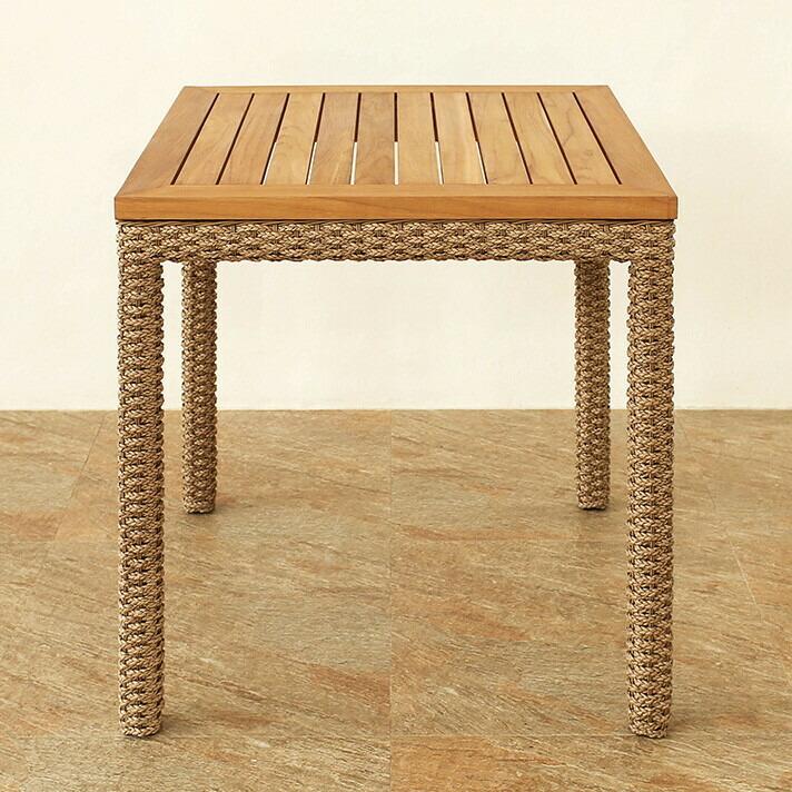 チーク天板ダイニングテーブル シンセティックヒヤシンス アウトドア家具 ガーデン家具 アジアン |  | 03