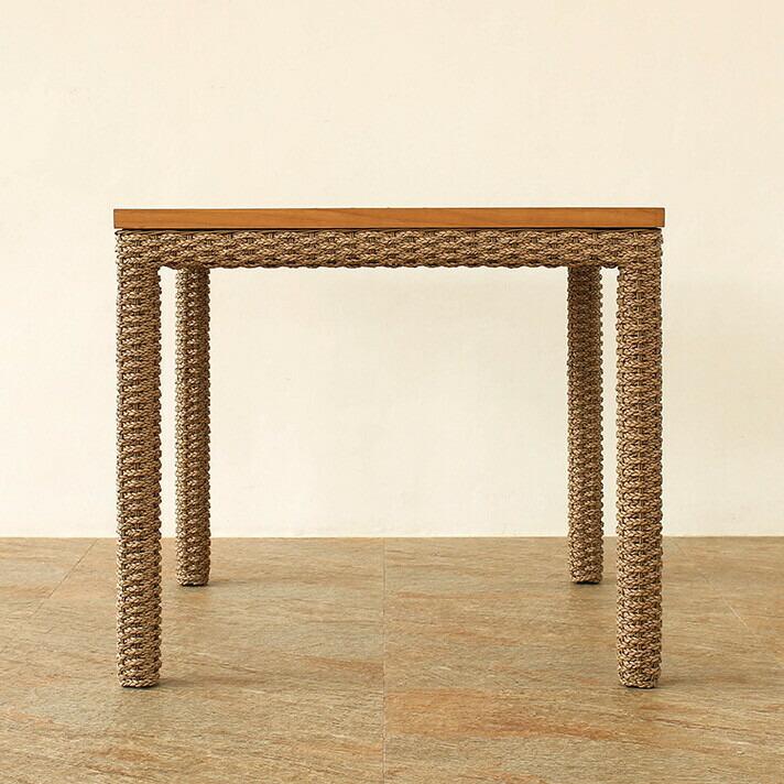 チーク天板ダイニングテーブル シンセティックヒヤシンス アウトドア家具 ガーデン家具 アジアン |  | 04