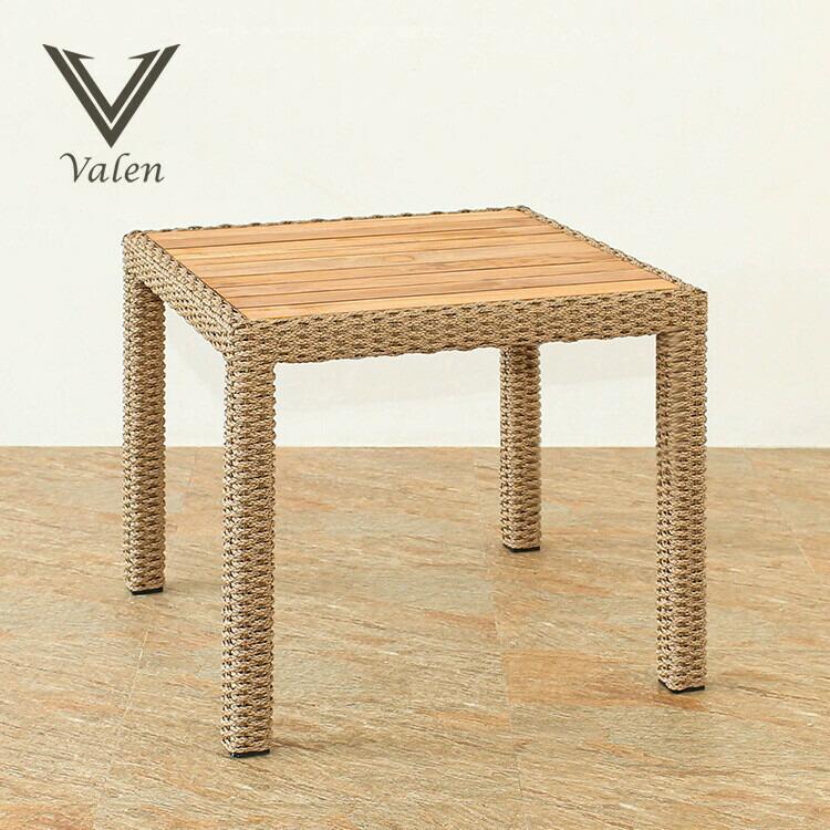 チーク天板ダイニングテーブル シンセティックヒヤシンス アウトドア家具 ガーデン家具 アジアン | 