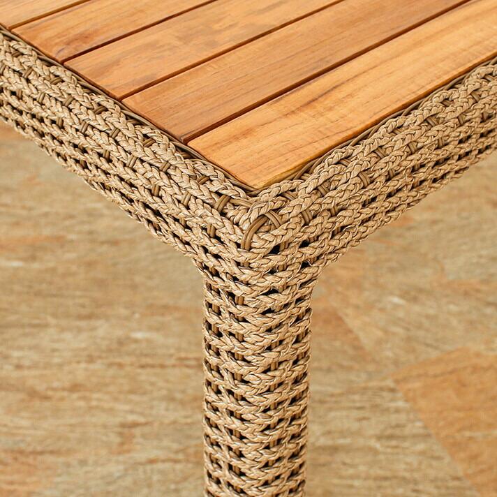 チーク天板ダイニングテーブル シンセティックヒヤシンス アウトドア家具 ガーデン家具 アジアン |  | 04