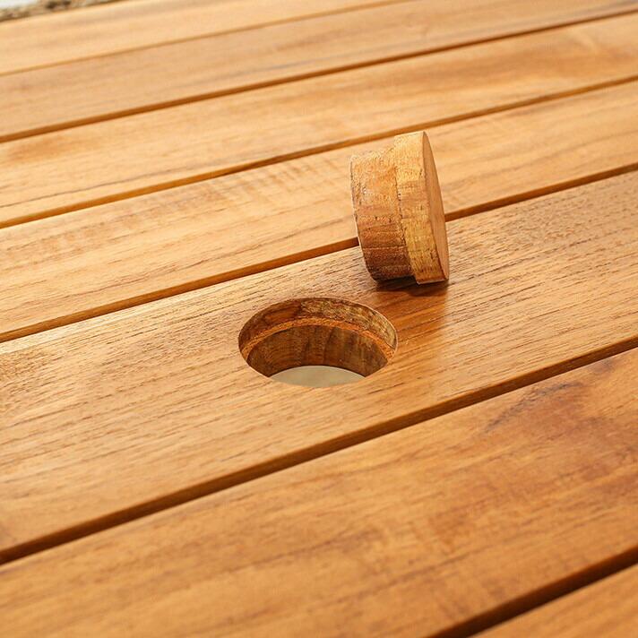 チーク天板ダイニングテーブル シンセティックヒヤシンス アウトドア家具 ガーデン家具 アジアン |  | 06