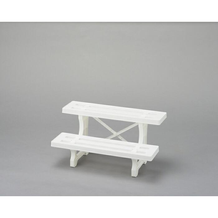 8点セット フラワースタンド2段 幅60 プラスチック 室内 屋外 おしゃれ 花台 フラワーラック ガーデニング ガーデンラック 飾り棚 ディスプレイラック 花置き台 |  | 02