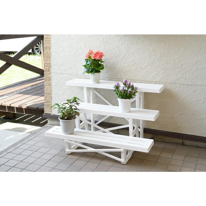 3点セット フラワースタンド3段 幅90 プラスチック 室内 屋外 おしゃれ 花台 フラワーラック ガーデニング ガーデンラック 飾り棚 ディスプレイラック 花置き台 |  | 01