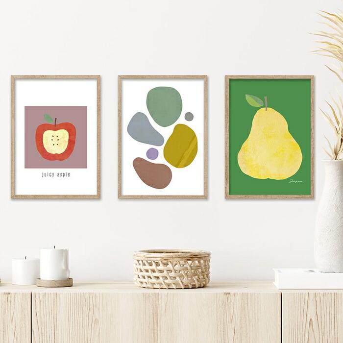 【定番★かわいい系フルーツデザイン】 ポスター A3 果物 洋梨 西洋ナシ 絵 イラスト デザート |  | 10