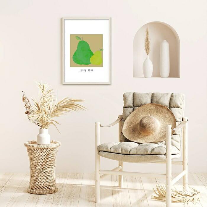 【定番★かわいい系フルーツデザイン】 ポスター A3 果物 洋梨 西洋ナシ 絵 イラスト デザート |  | 01