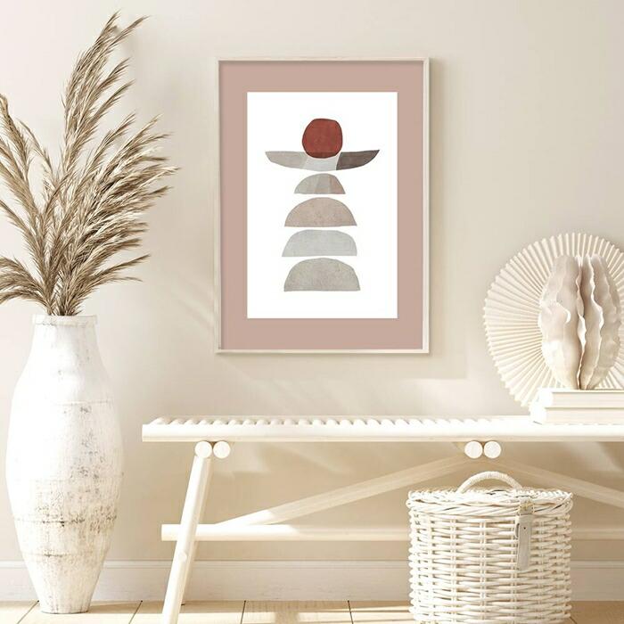 【余白のバランスが良い感じ】チルカラー ポスター A4 グレイッシュ 北欧風 和風 和モダン 絵 イラスト | 